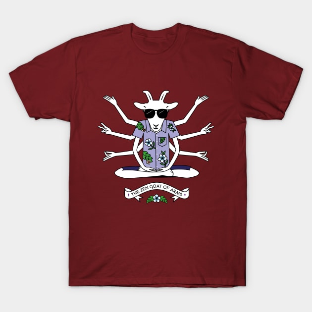 The Zen Goat of Arms Goat Pun TShirt TeePublic